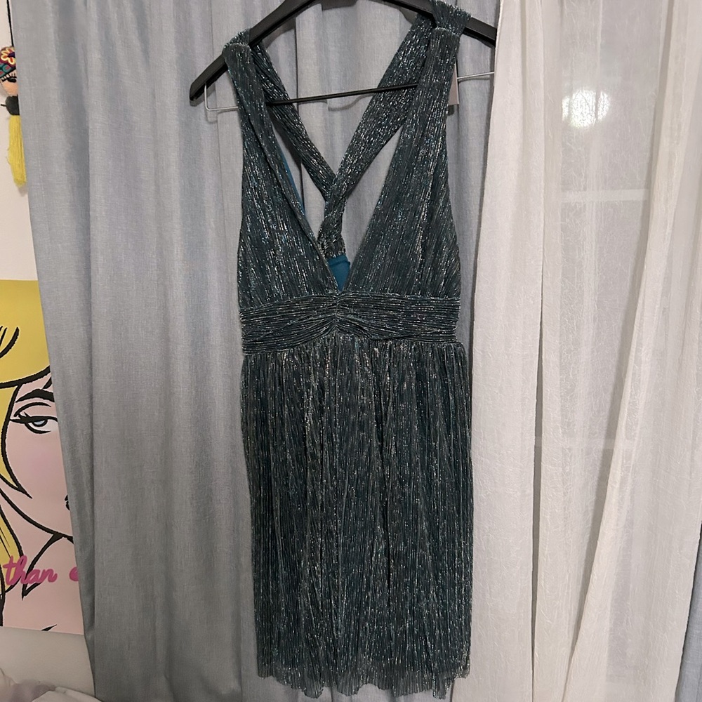 Crystal Sky Teal Sparkle Dress